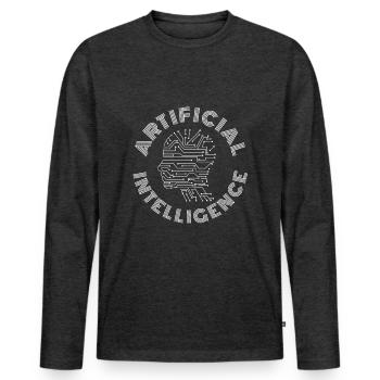 Künstliche Intelligenz KI maschinelles Lernen - Männer Premium Bio Langarmshirt - Anthrazit meliert - Vorne - Nico (187cm)
