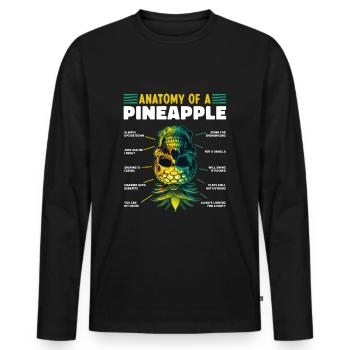 Anatomy of a Pineapple Funny Upside Down - Men's Premium Organic Long Sleeve Shirt - black - Front - Nico (187cm)