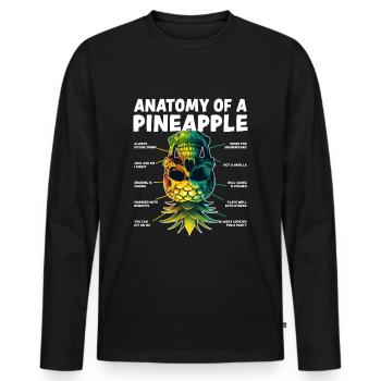 Anatomy of a Pineapple Upside Down Pineapple - Men's Premium Organic Long Sleeve Shirt - black - Front - Nico (187cm)