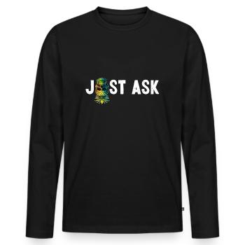 Fragen Sie einfach nach Upside Down Ananas Totenkopf Swinger Geschenk - Männer Premium Bio Langarmshirt - Schwarz - Vorne - Nico (187cm)