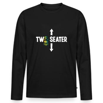 Zweisitzer Upside Down Ananas Totenkopfschwinger - Männer Premium Bio Langarmshirt - Schwarz - Vorne - Nico (187cm)
