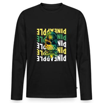 Upside Down Pineapple - Men's Premium Organic Long Sleeve Shirt - black - Front - Nico (187cm)