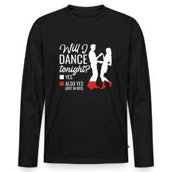 Danse Slogan Ballroom Couple Dance Dance Floor - T-shirt manches longues Premium bio Homme - noir - Devant - Nico (187cm)