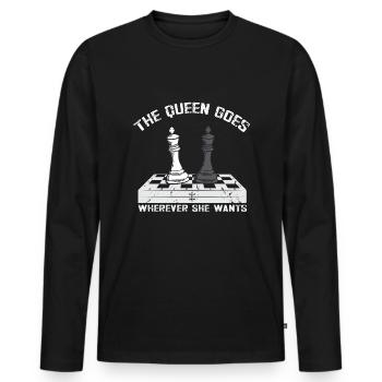 Lusitger Schachspieler Spruch I Schach - Männer Premium Bio Langarmshirt - Schwarz - Vorne - Nico (187cm)