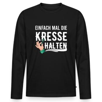 Einfach Mal die Kresse Halten Gartenlust Gärtner - Männer Premium Bio Langarmshirt - Schwarz - Vorne - Nico (187cm)