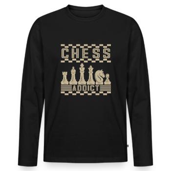 Lusitger Schachspieler Spruch I Schach - Männer Premium Bio Langarmshirt - Schwarz - Vorne - Nico (187cm)