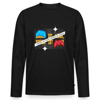 Zocken ist Liebe, Zocken ist Leben Gaming Gamer - Männer Premium Bio Langarmshirt - Schwarz - Vorne - Nico (187cm)