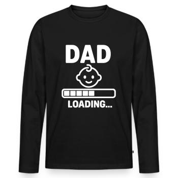 Soon Dad Gift Pregnancy Announcement - Men's Premium Organic Long Sleeve Shirt - black - Front - Nico (187cm)