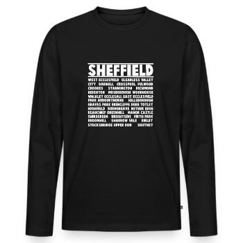 Sheffield Stadt (weiß) - Männer Premium Bio Langarmshirt - Schwarz - Vorne - Nico (187cm)