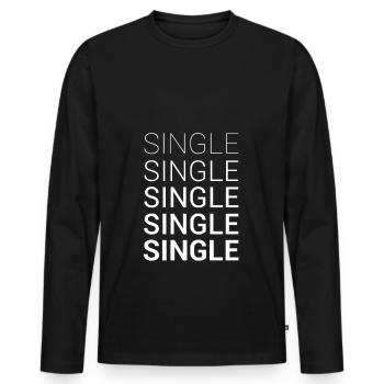 Single Solo Single Dating - Men's Premium Organic Long Sleeve Shirt - black - Front - Nico (187cm)