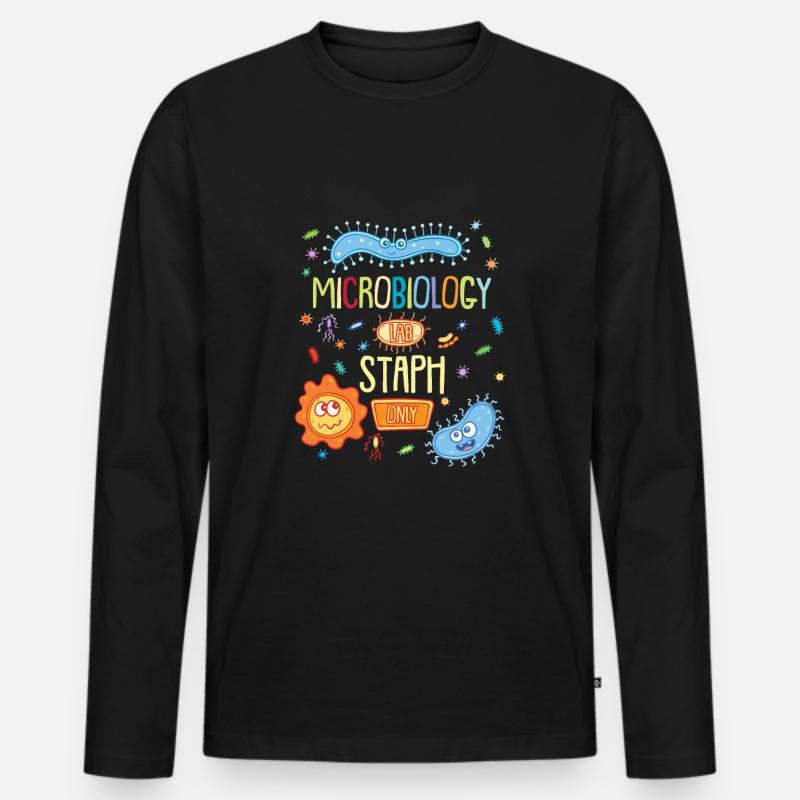 MICROBIOLOGIST: Microbiology Lab Staph Only - Männer Premium Bio Langarmshirt - Schwarz