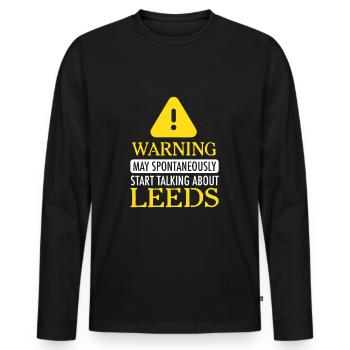 ATTENTION!: Leeds - T-shirt manches longues Premium bio Homme - noir - Devant - Nico (187cm)