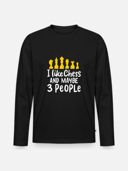 CHESS: I Like Chess - Männer Premium Bio Langarmshirt - Schwarz