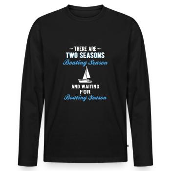 BOATING : Boating Season - Men's Premium Organic Long Sleeve Shirt - black - Front - Nico (187cm)