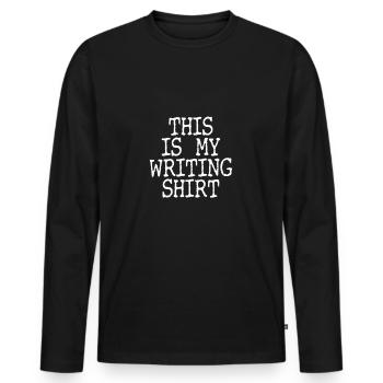 Writing / Writer: Writing Shirt - Men's Premium Organic Long Sleeve Shirt - black - Front - Nico (187cm)