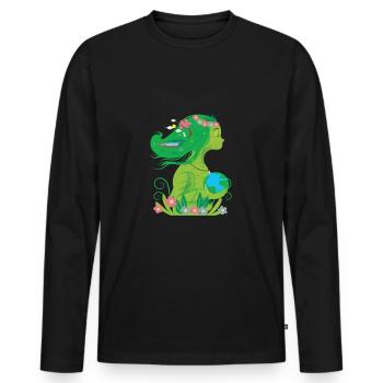 Nature: Mother Nature - Men's Premium Organic Long Sleeve Shirt - black - Front - Nico (187cm)