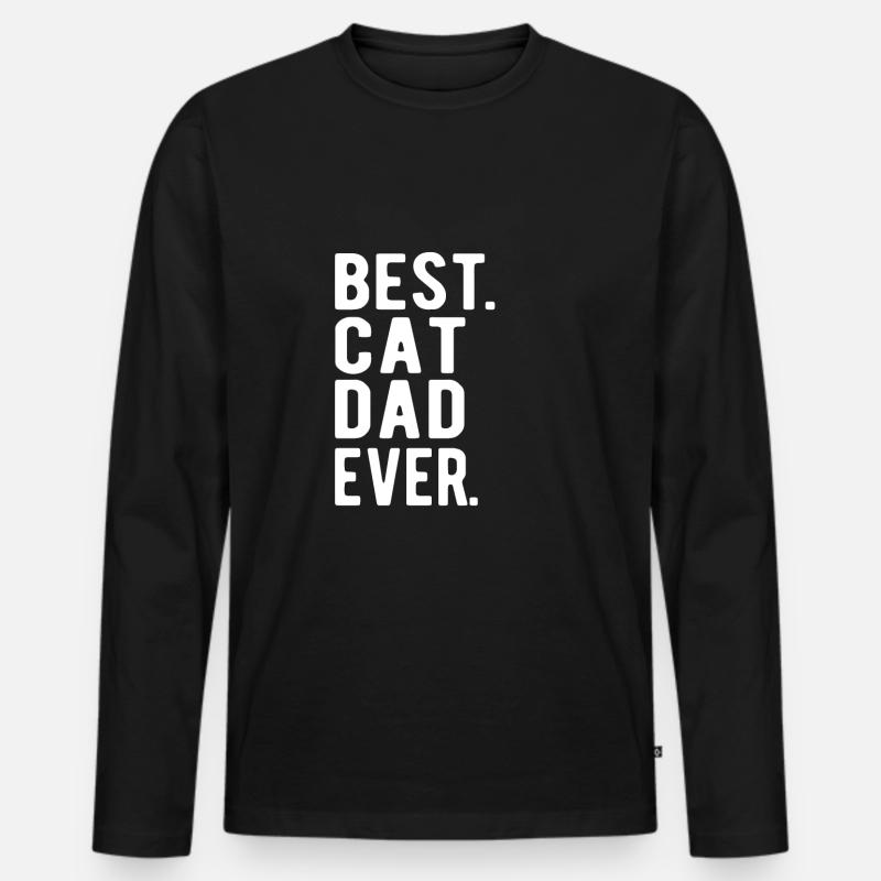 CAT: Best Cat Dad - Männer Premium Bio Langarmshirt - Schwarz