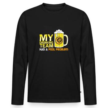 POOL / BILLIARDS: Pool Problem - Männer Premium Bio Langarmshirt - Schwarz - Vorne - Nico (187cm)
