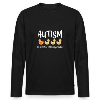 Autism awareness: different perspective - Männer Premium Bio Langarmshirt - Schwarz - Vorne - Nico (187cm)