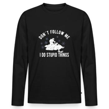 SNOWMOBILING:/ SNOWMOBILE don´t follow me - Men's Premium Organic Long Sleeve Shirt - black - Front - Nico (187cm)