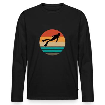 SCUBA DIVER SCUBA DIVING VINTAGE - T-shirt manches longues Premium bio Homme - noir - Devant - Nico (187cm)