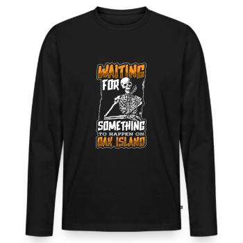 OAK ISLAND/TREASURE HUNTING/MYSTERY OF OAK ISLAND - Men's Premium Organic Long Sleeve Shirt - black - Front - Nico (187cm)