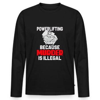 Bodybuilding Powerlifting Weightlifting Fitness - Men's Premium Organic Long Sleeve Shirt - black - Front - Nico (187cm)