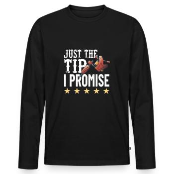 Tattoo-artiste Inking Tattoos : the Tip I promise - T-shirt manches longues Premium bio Homme - noir - Devant - Nico (187cm)
