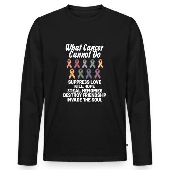 Cancer Fighter Cancer Awareness : What Cancer - Männer Premium Bio Langarmshirt - Schwarz - Vorne - Nico (187cm)
