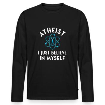 ATHEISM ATHEIST : I believe in myself - T-shirt manches longues Premium bio Homme - noir - Devant - Nico (187cm)