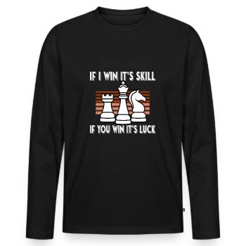 CHESS PLAYER CHESSBOARD CHESS GAME BOARD GAME GIFT - T-shirt manches longues Premium bio Homme - noir - Devant - Nico (187cm)