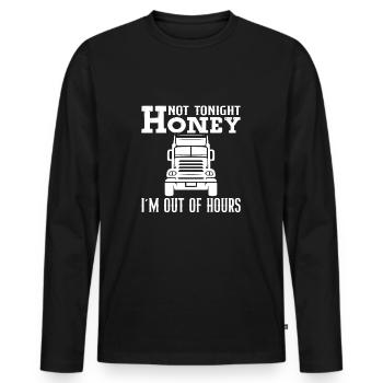 Diesel Trucker Diesel Mechanic I’out of hours - T-shirt manches longues Premium bio Homme - noir - Devant - Nico (187cm)