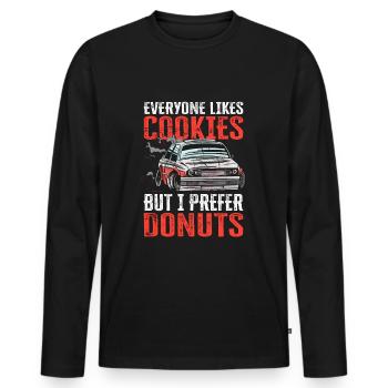 Car Drifting Racing Racecar Motorsport Skid Marks - T-shirt manches longues Premium bio Homme - noir - Devant - Nico (187cm)