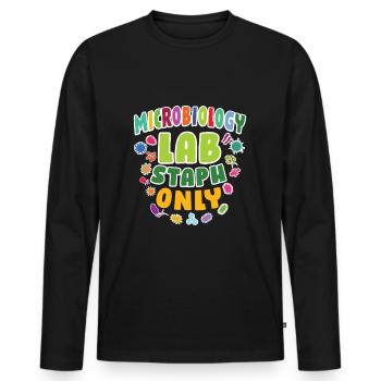 Microbiologiste Microbiology Lab Staph Gift Idea - T-shirt manches longues Premium bio Homme - noir - Devant - Nico (187cm)