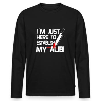 True Crime Detective Serial Killer Documentaries - T-shirt manches longues Premium bio Homme - noir - Devant - Nico (187cm)