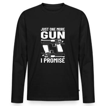 GUN RIGHTS GUN LOVER 2ND AMENDMENT: one more gun - Männer Premium Bio Langarmshirt - Schwarz - Vorne - Nico (187cm)
