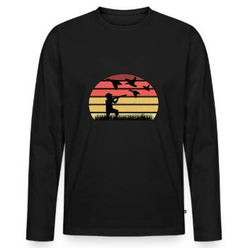 Duck Hunt Duck hunter Bird Hunting - Men's Premium Organic Long Sleeve Shirt - black - Front - Nico (187cm)