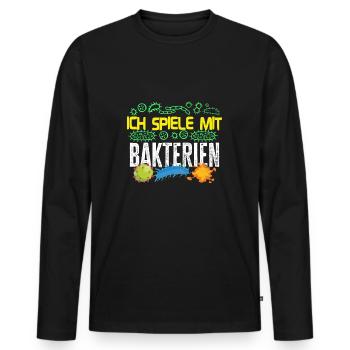 Mikrobiologe Mikrobiologie : spiele mit Bakterien - Männer Premium Bio Langarmshirt - Schwarz - Vorne - Nico (187cm)