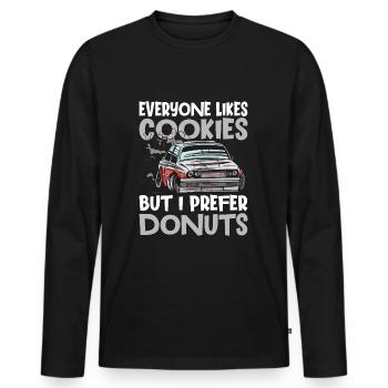 Car Drifting Racing Racecar Motorsport Skid Marks - T-shirt manches longues Premium bio Homme - noir - Devant - Nico (187cm)