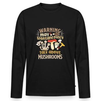 Pilzsammler Pilzfarmer Pilzkorb Pilz Herbst - Männer Premium Bio Langarmshirt - Schwarz - Vorne - Nico (187cm)