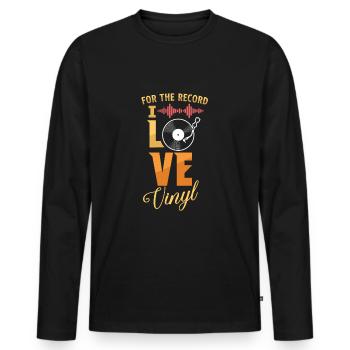 Vinyl Records LP Collector Record Lover Audiophile - Männer Premium Bio Langarmshirt - Schwarz - Vorne - Nico (187cm)