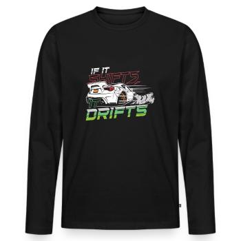 Car Drifting Racing Racecar Motorsport Mechanic - T-shirt manches longues Premium bio Homme - noir - Devant - Nico (187cm)