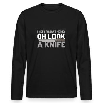 Knife Collector Knife Collection Hunting Fishing - T-shirt manches longues Premium bio Homme - noir - Devant - Nico (187cm)