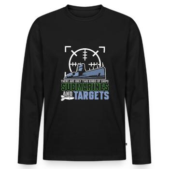 Submariner sous-marins vétéran militaire marine cadeau - T-shirt manches longues Premium bio Homme - noir - Devant - Nico (187cm)