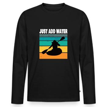 Kayaking Kayak Kayaker Paddling Boat Gift idea - Men's Premium Organic Long Sleeve Shirt - black - Front - Nico (187cm)