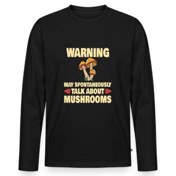 Pilzsammler Pilzfarmer Pilzkorb Pilz Herbst - Männer Premium Bio Langarmshirt - Schwarz - Vorne - Nico (187cm)