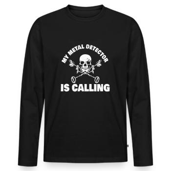 METAL DETECTING TREASURE HUNTER My Metal Detector - Men's Premium Organic Long Sleeve Shirt - black - Front - Nico (187cm)