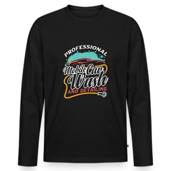 Mobile Car Detailing Auto Detailing Car Detailer - Men's Premium Organic Long Sleeve Shirt - black - Front - Nico (187cm)