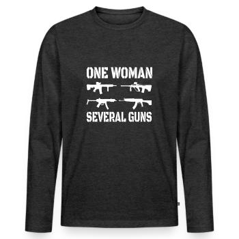 GUN RIGHTS / GUN LOVER / 2ND AMENDMENT GIFT IDEA - Men's Premium Organic Long Sleeve Shirt - heather anthracite - Front - Nico (187cm)