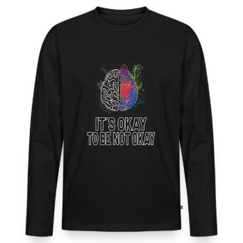 Mental Health Awareness Dépression Idea - T-shirt manches longues Premium bio Homme - noir - Devant - Nico (187cm)